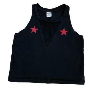 Pink VICTORIA'S SECRET Red, White, and Lit mesh glitter Cropped Top